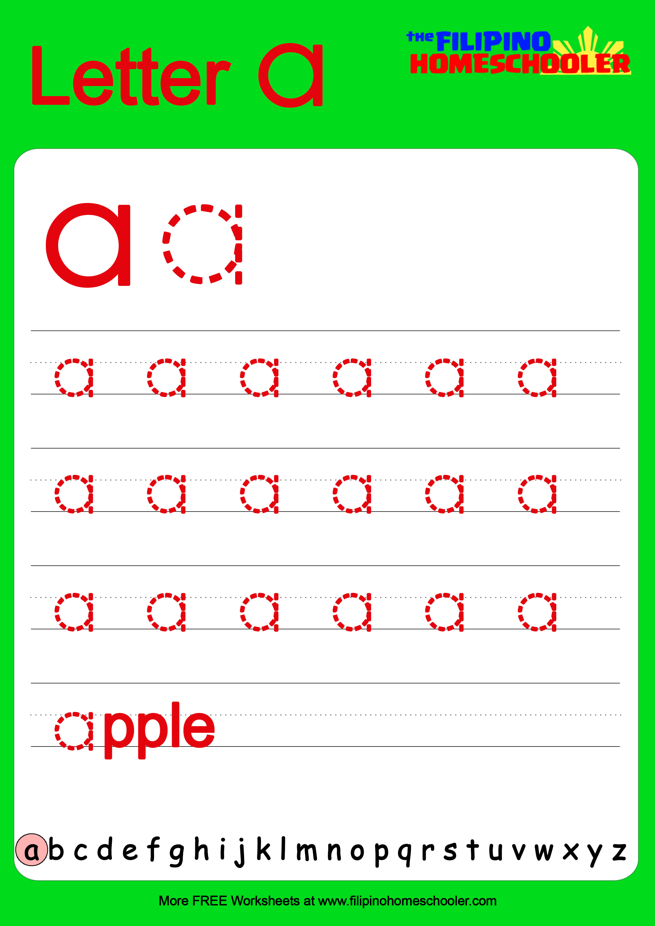 FREE Lowercase Letter Tracing Worksheets — The Filipino ...