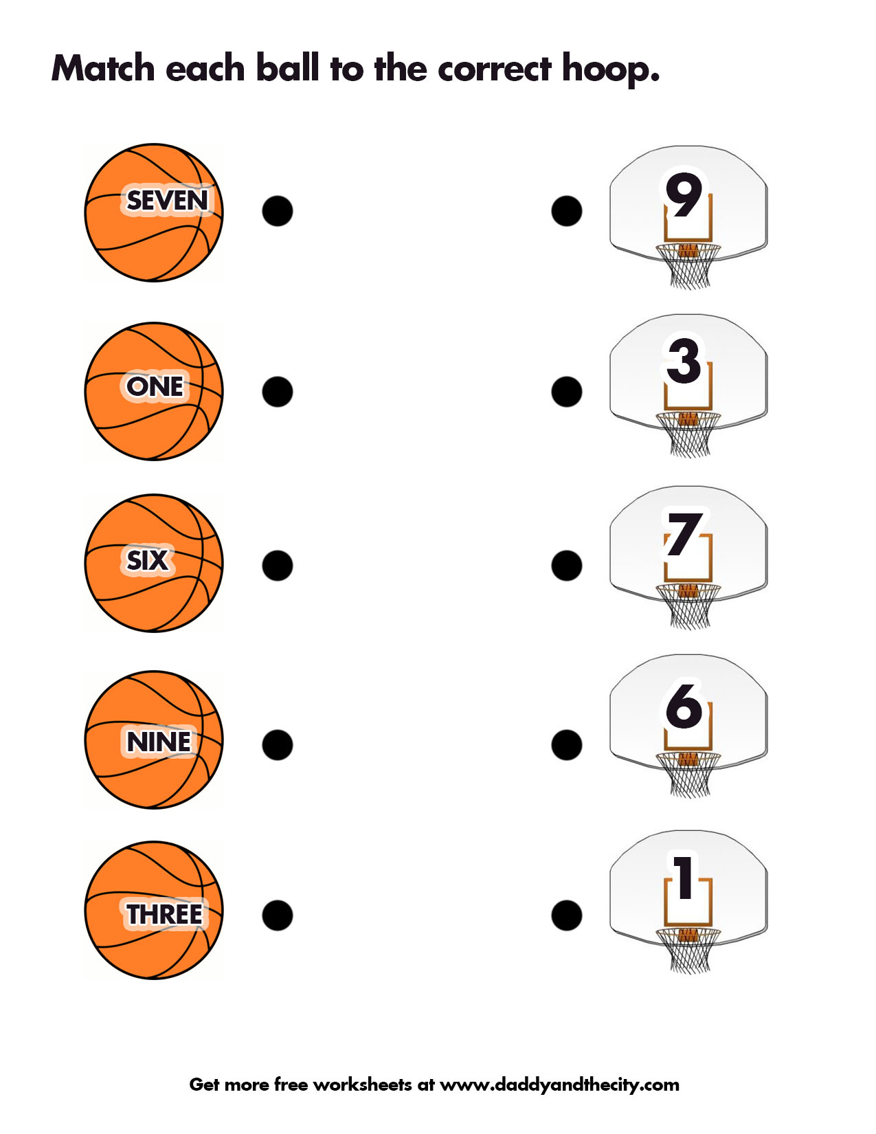 Worksheet Matching Words To Pictures Worksheets matching words and numbers worksheet the filipino homeschooler number ball hoops 04