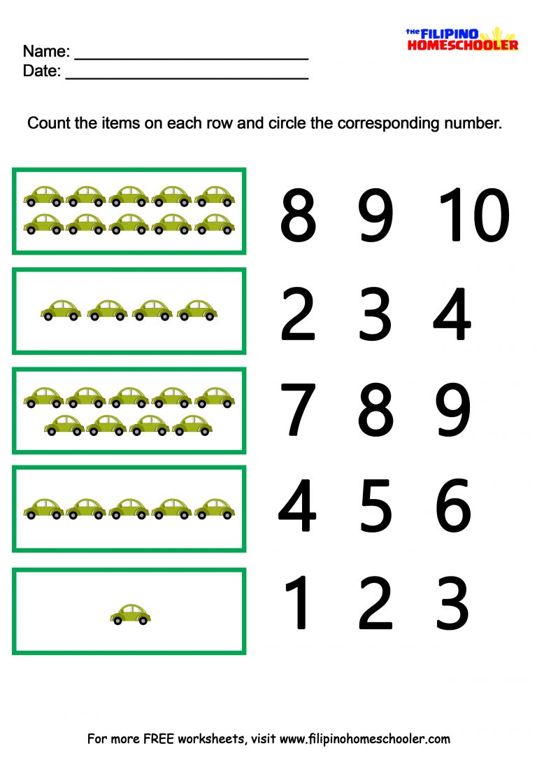Number Recognition Worksheets 1-10 — The Filipino Homeschooler