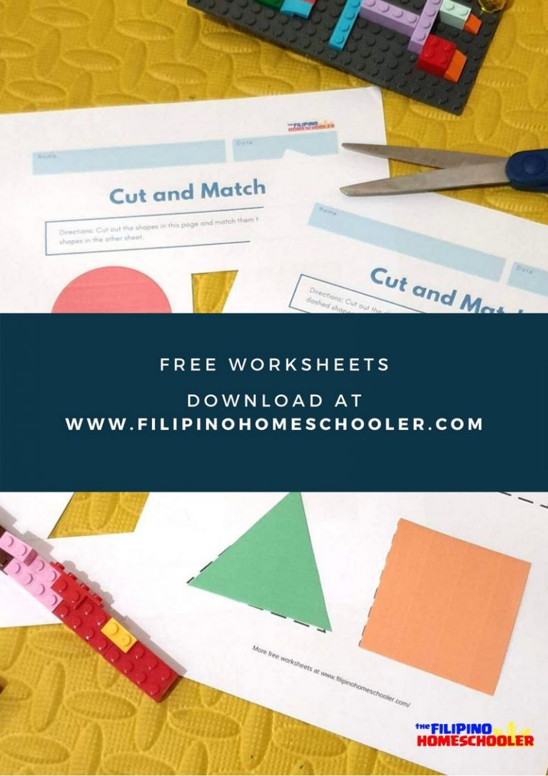 Cut and Match Shapes Worksheets — The Filipino Homeschooler