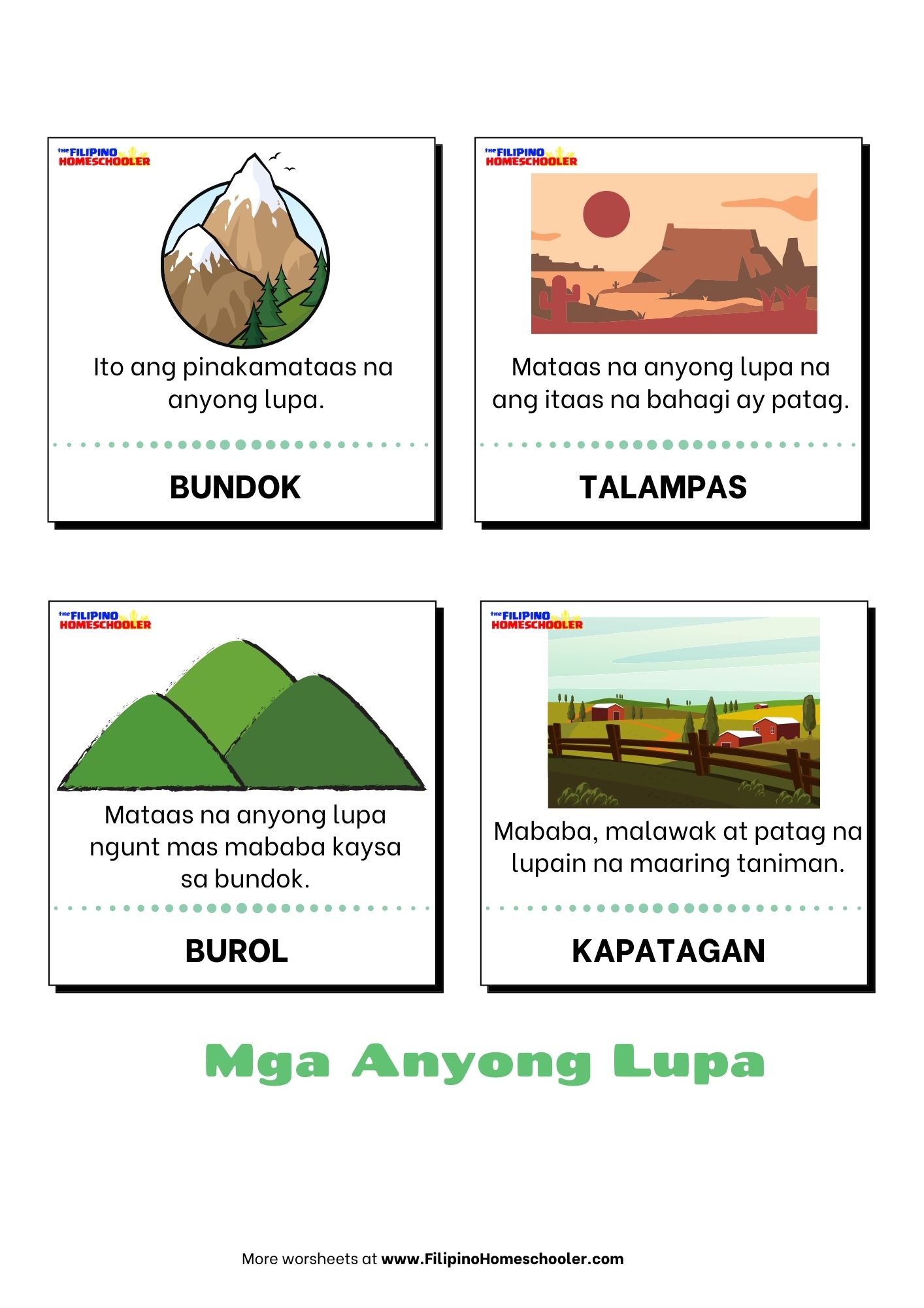 Anyong Lupa At Mga Halimbawa — The Filipino Homeschooler