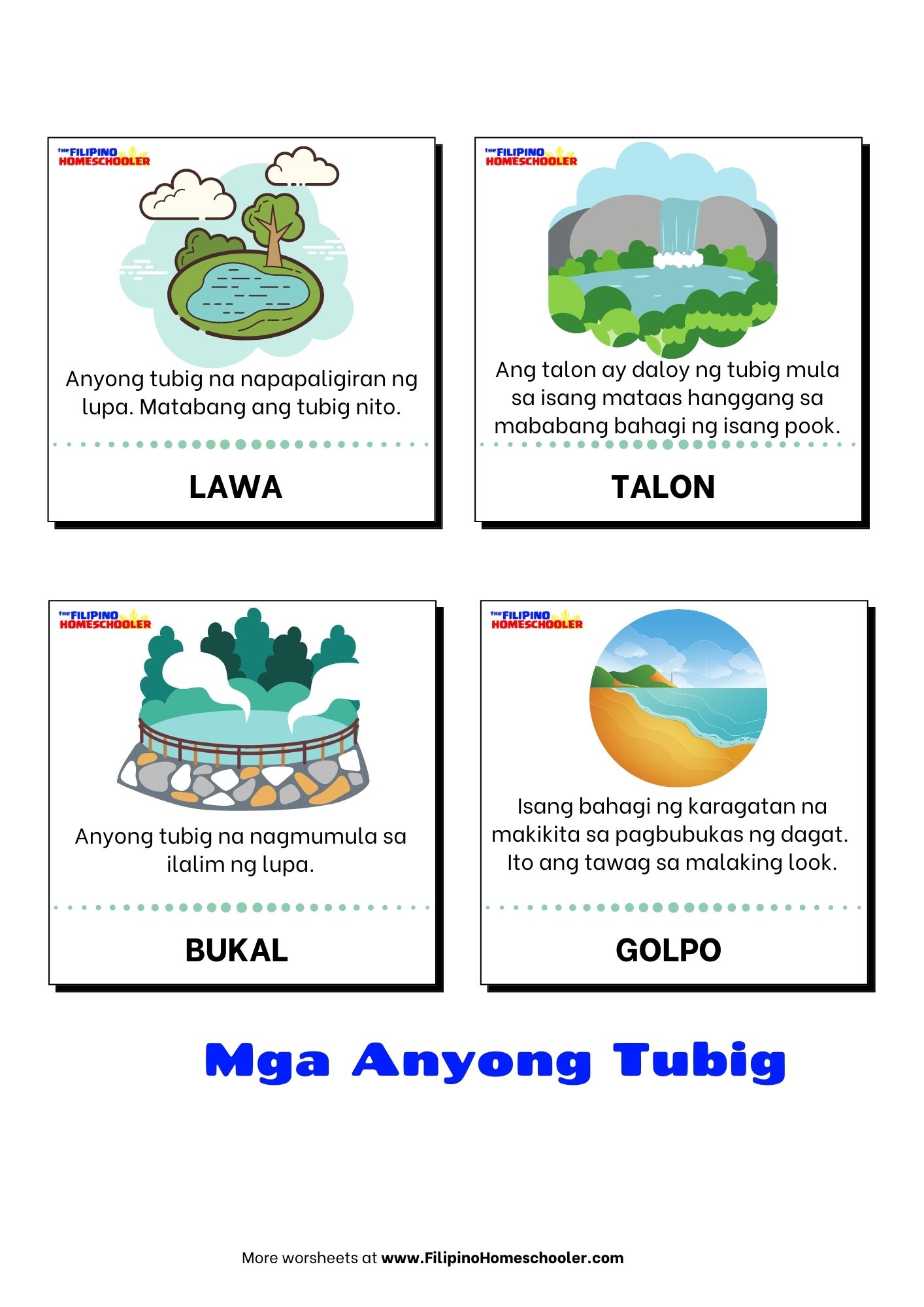 Anyong Tubig At Mga Halimbawa — The Filipino Homeschooler