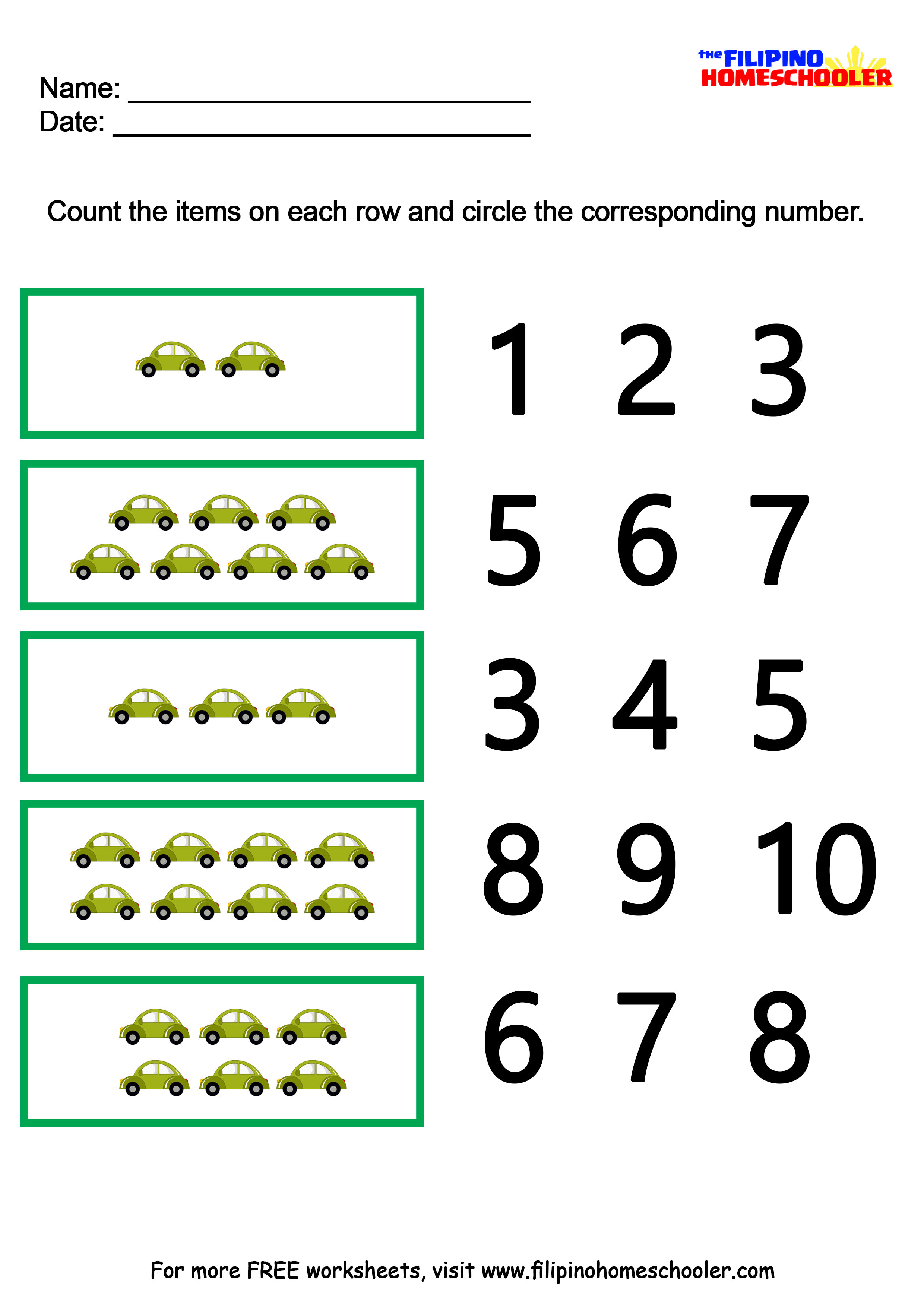 Number Recognition Multiple Choice Set 1 - Number Worksheet For Kindergarten