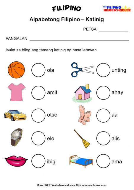 free katinig worksheets set 2 the filipino homeschooler
