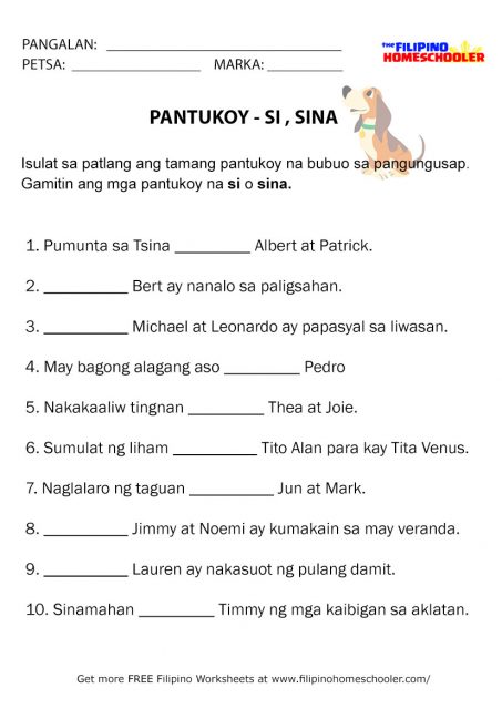 free pantukoy worksheets si sina the filipino homeschooler