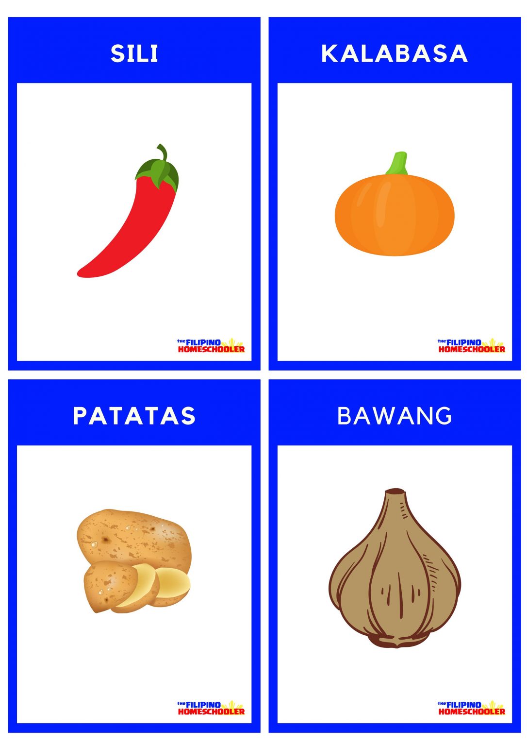 FREE Filipino Flashcards - Vegetables (Mga Gulay) — The Filipino ...