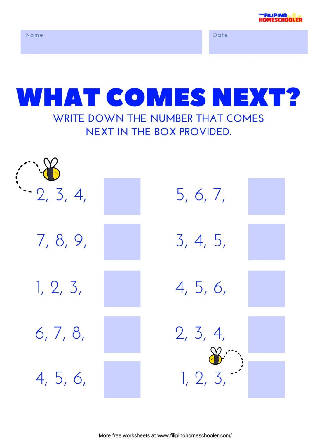 math number sequence worksheet set 1 the filipino