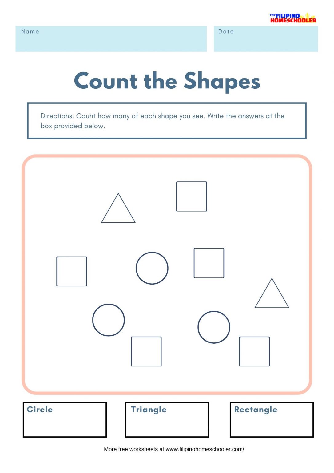 count the shapes math worksheets the filipino homeschooler
